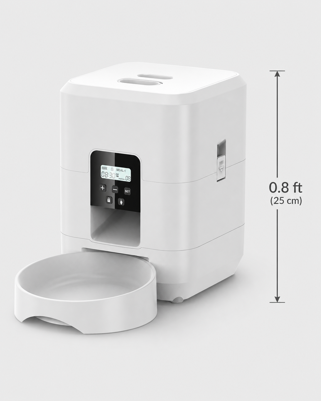 Automatic Cat Feeder Bolgheri — with dimensions in cm