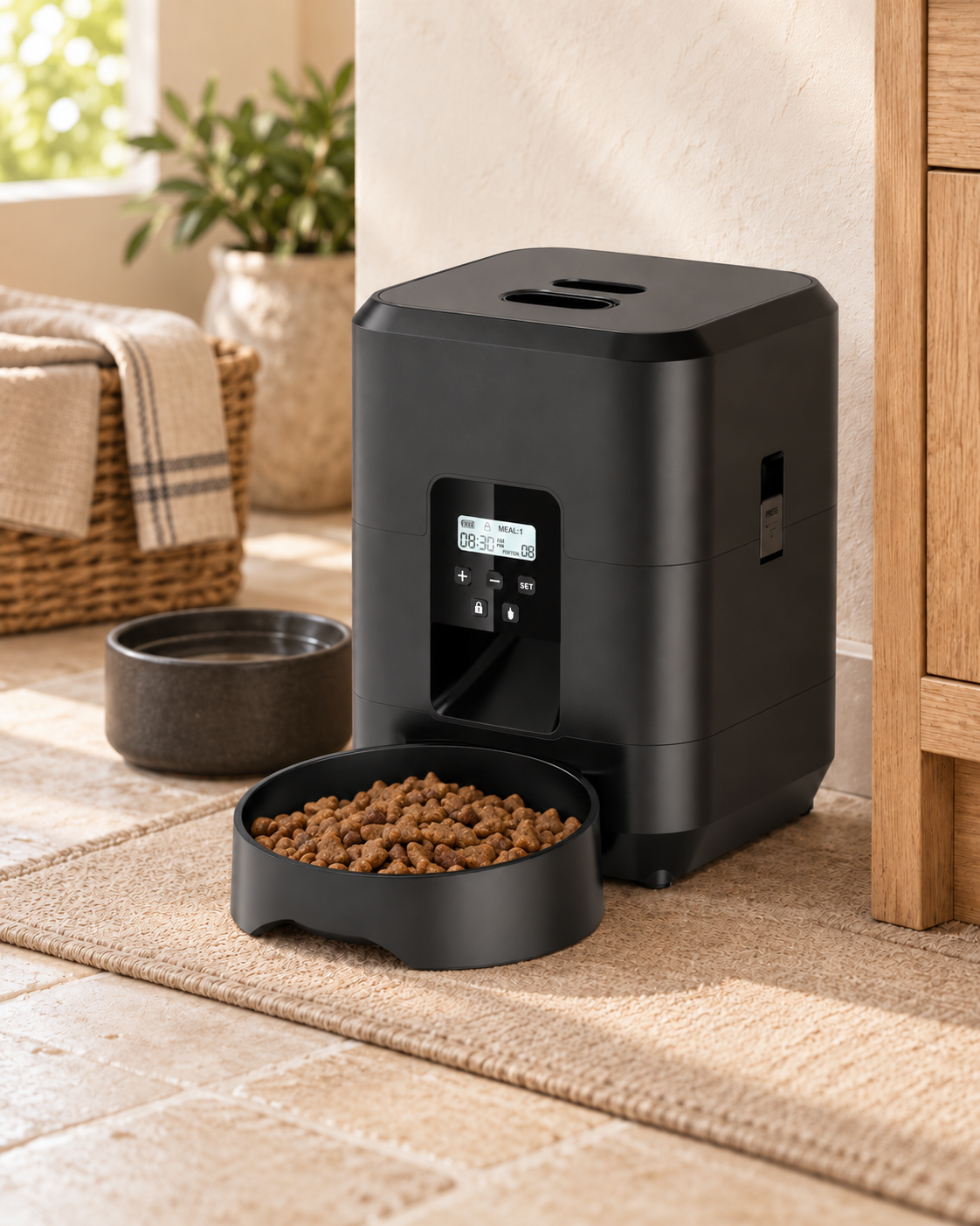 Automatic Cat Feeder Bolgheri — shown in a living room