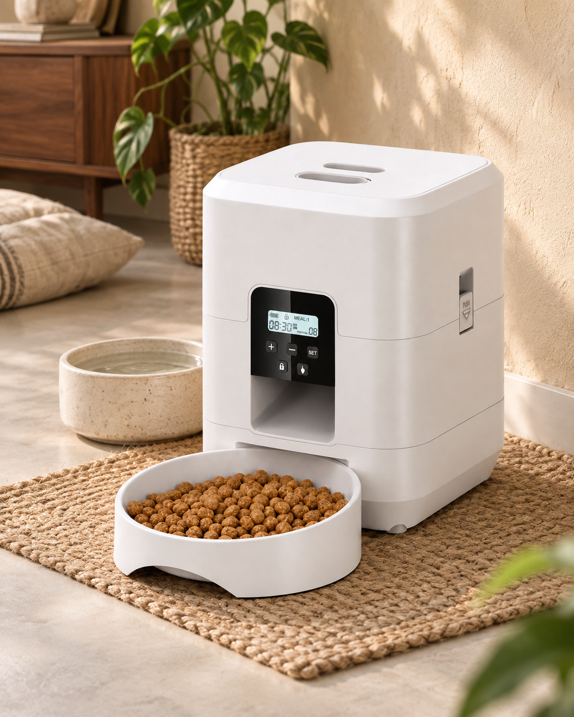 Automatic Cat Feeder Bolgheri — shown in a living room