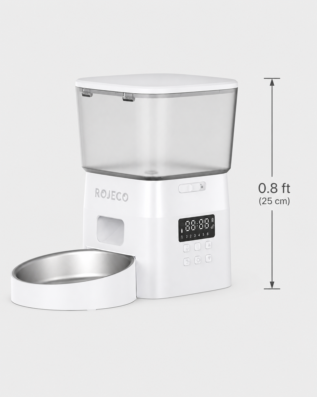 Automatic Cat Feeder Montepulciano — with dimensions in cm