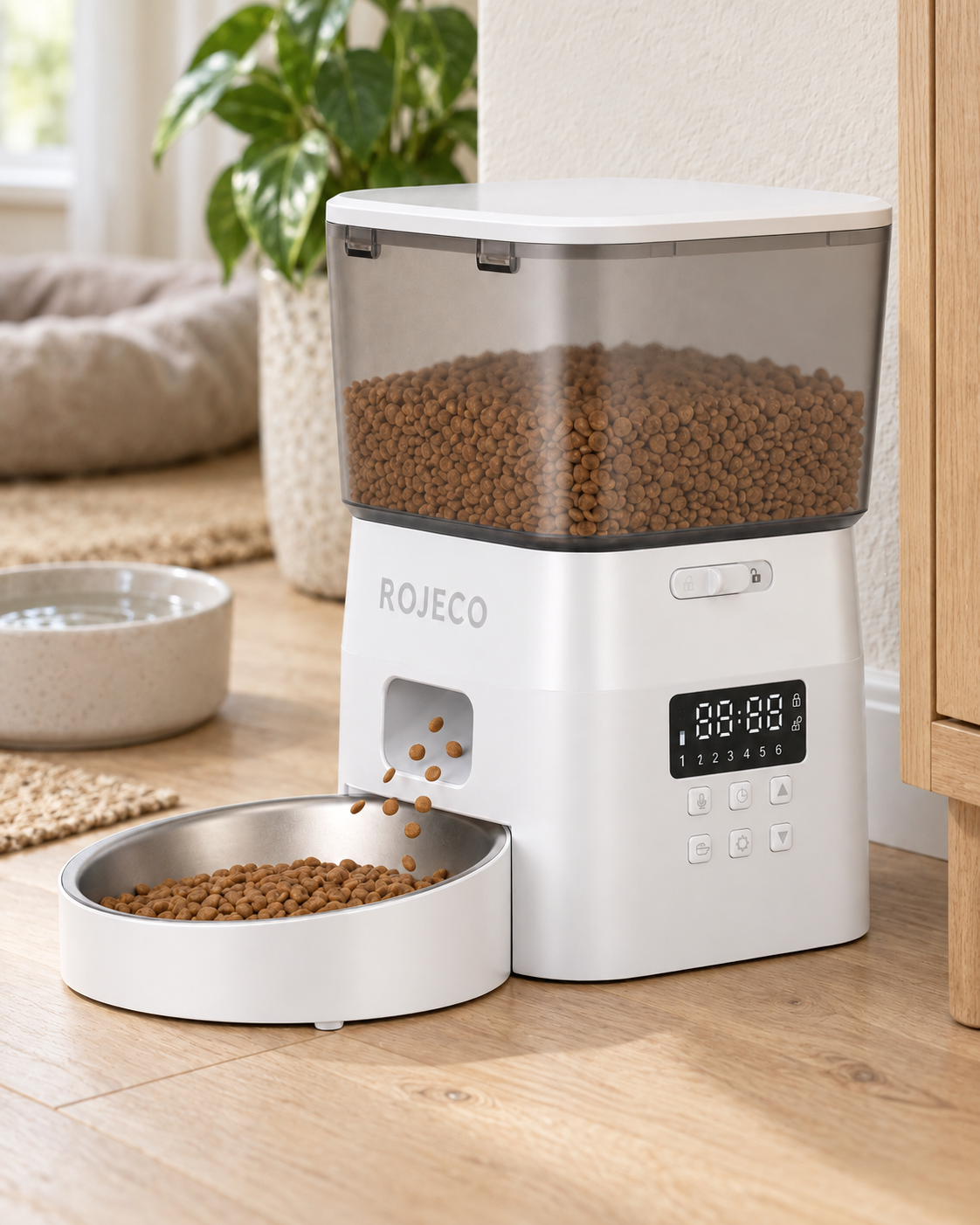 Automatic Cat Feeder Montepulciano — shown in a living room
