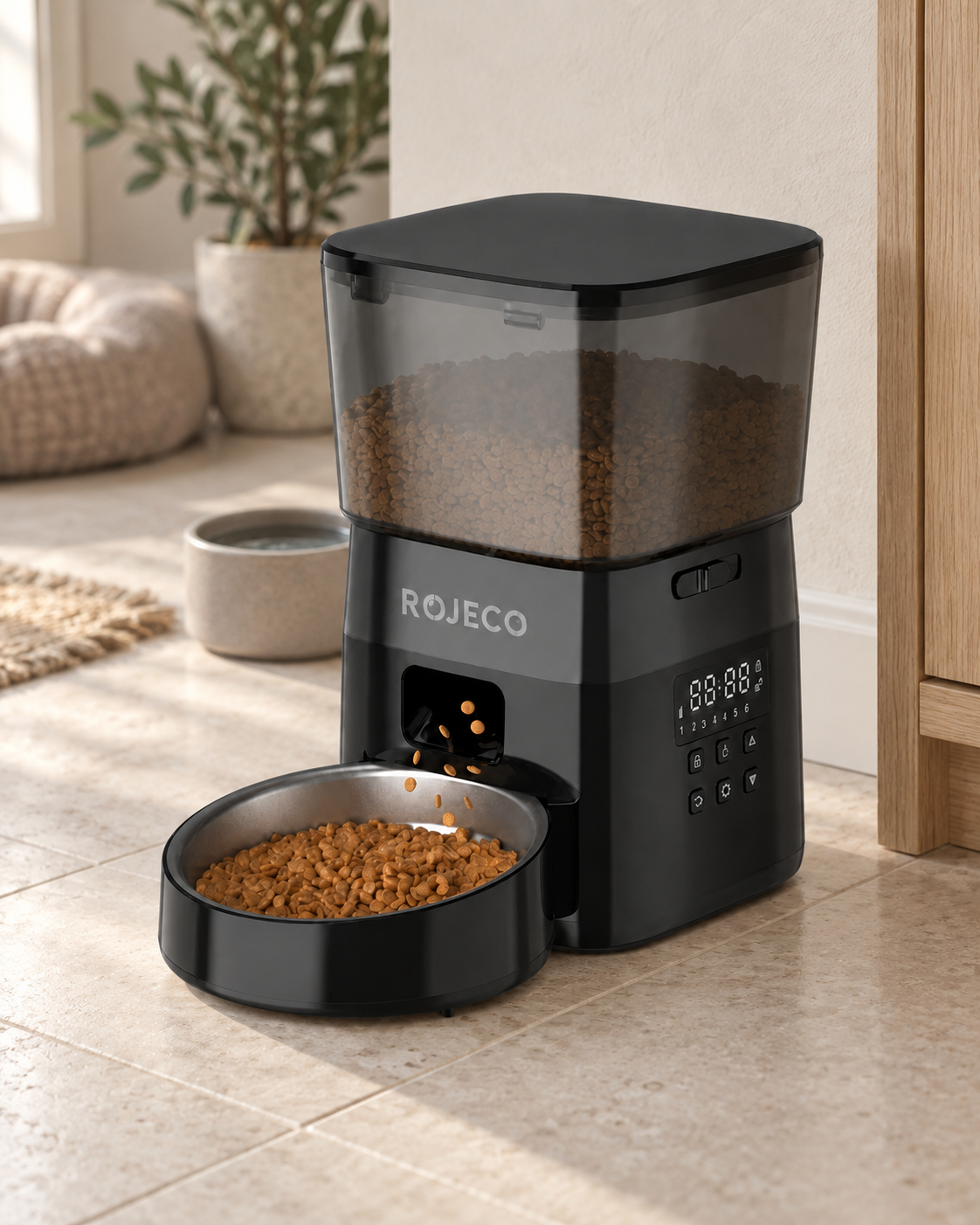 Automatic Cat Feeder Montepulciano — shown in a living room