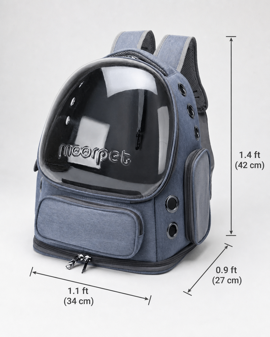 Bubble Cat Backpack Anzio — with dimensions in cm