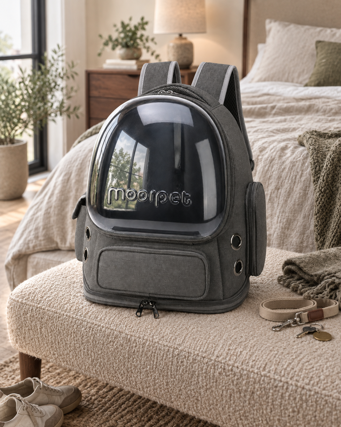 Bubble Cat Backpack Anzio — shown in a living room