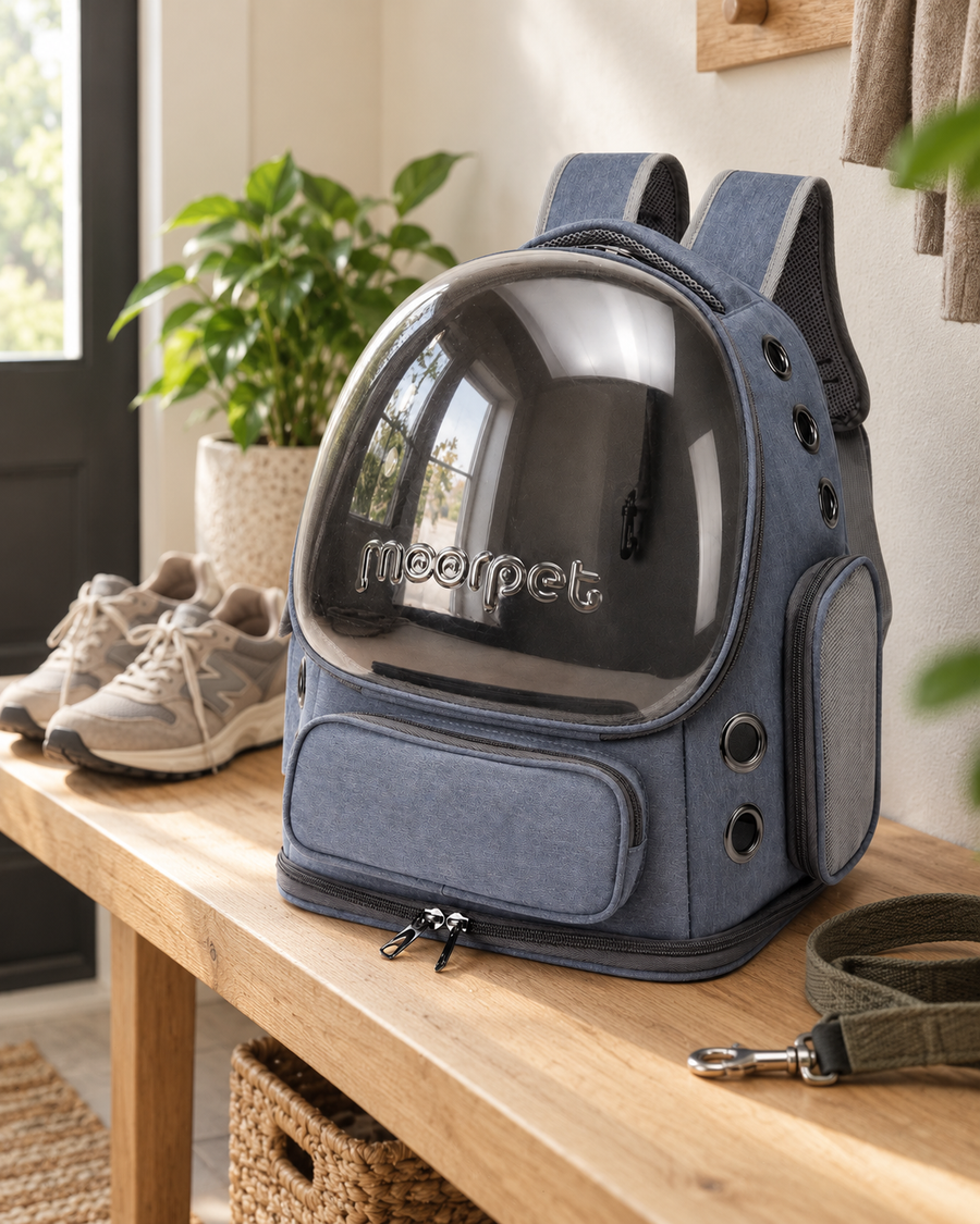Bubble Cat Backpack Anzio — shown in a living room
