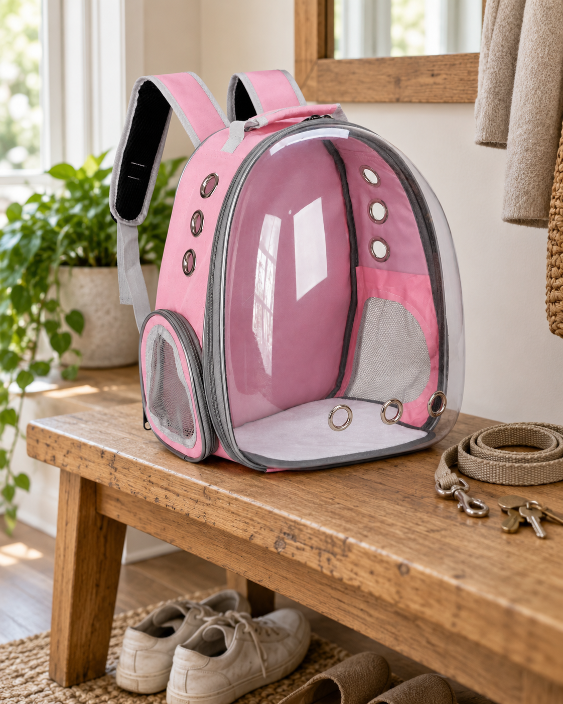 Bubble Cat Backpack Nettuno — shown in a living room