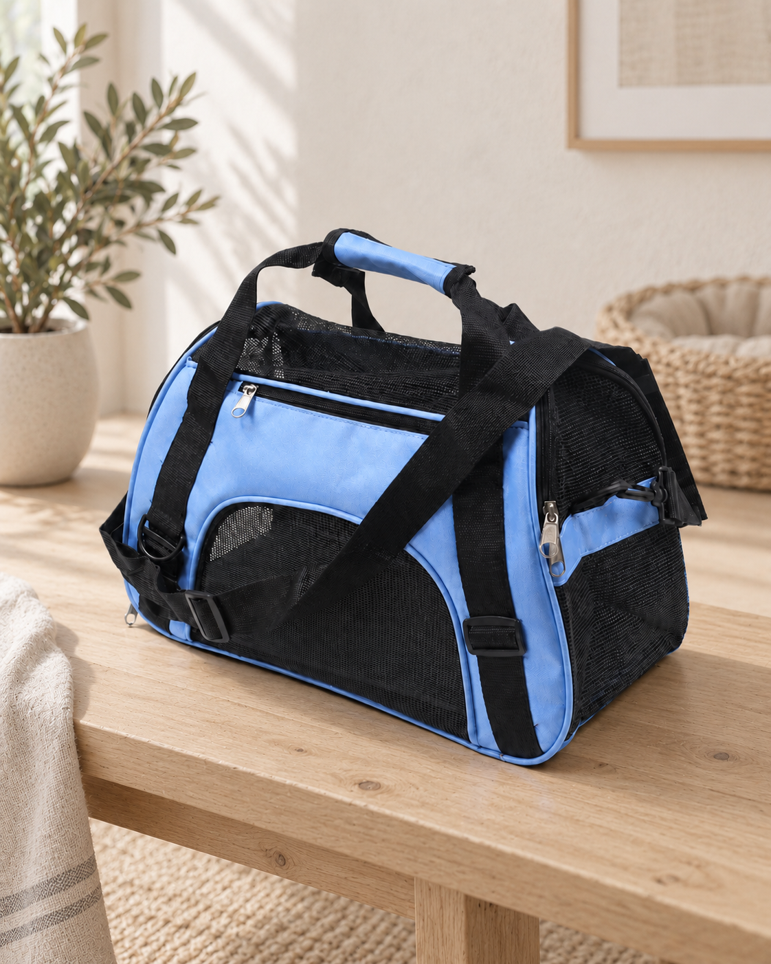 Cat Carrier Terracina — shown in a living room