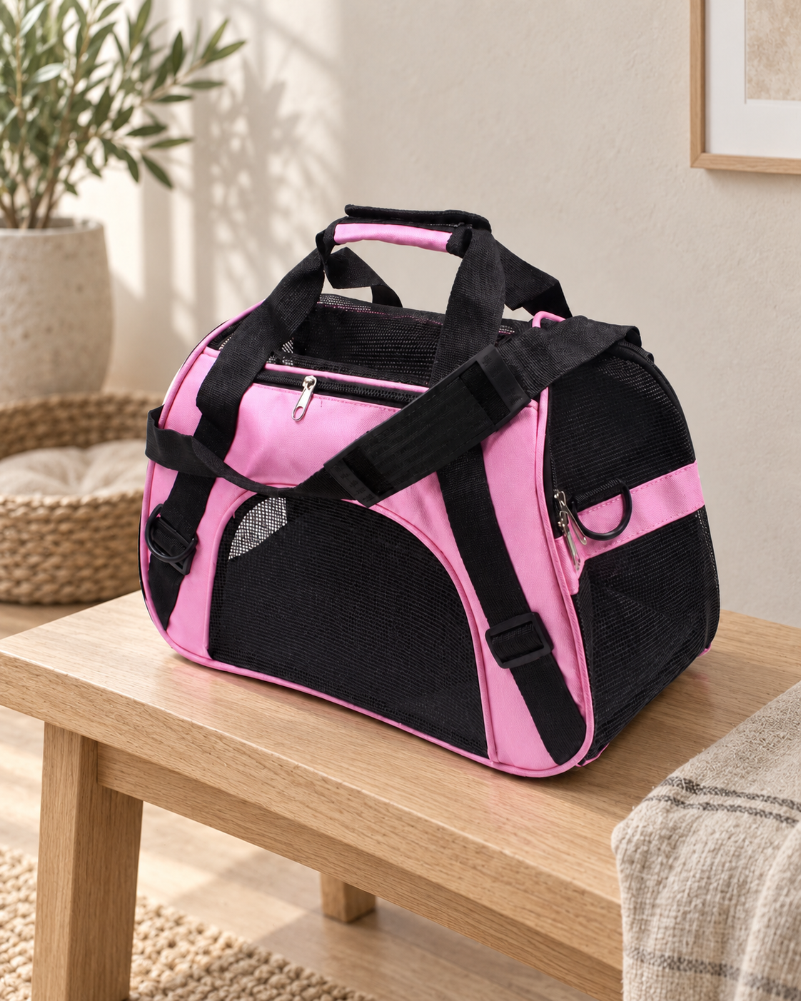 Cat Carrier Terracina — shown in a living room