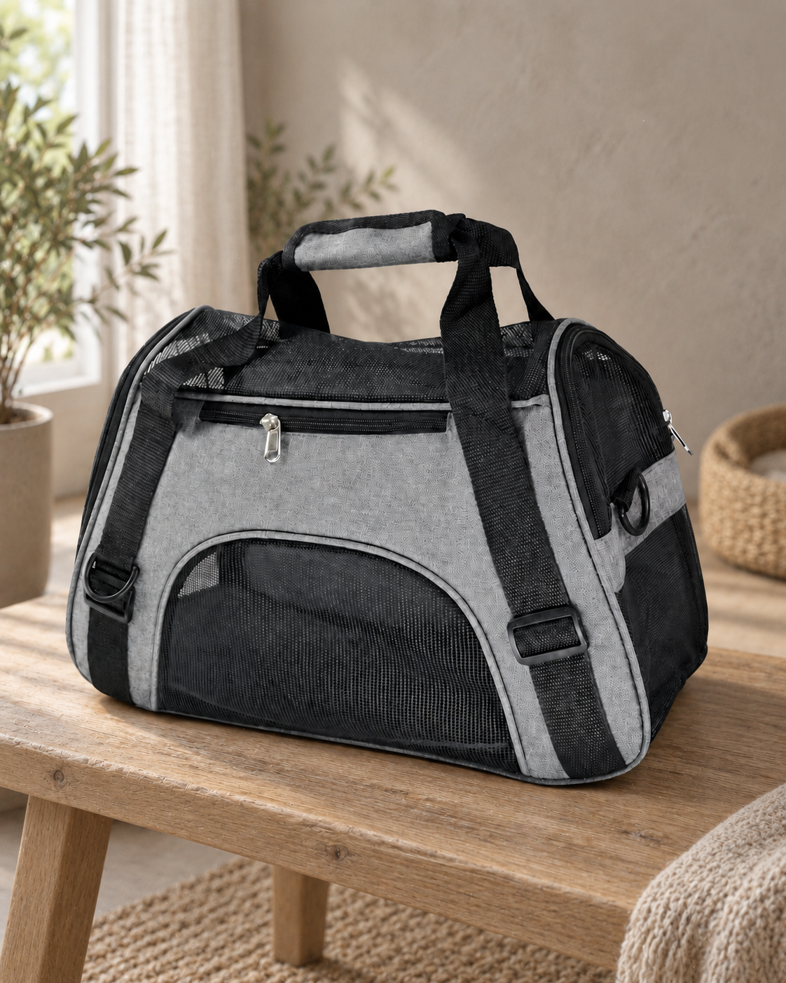 Cat Carrier Terracina — shown in a living room