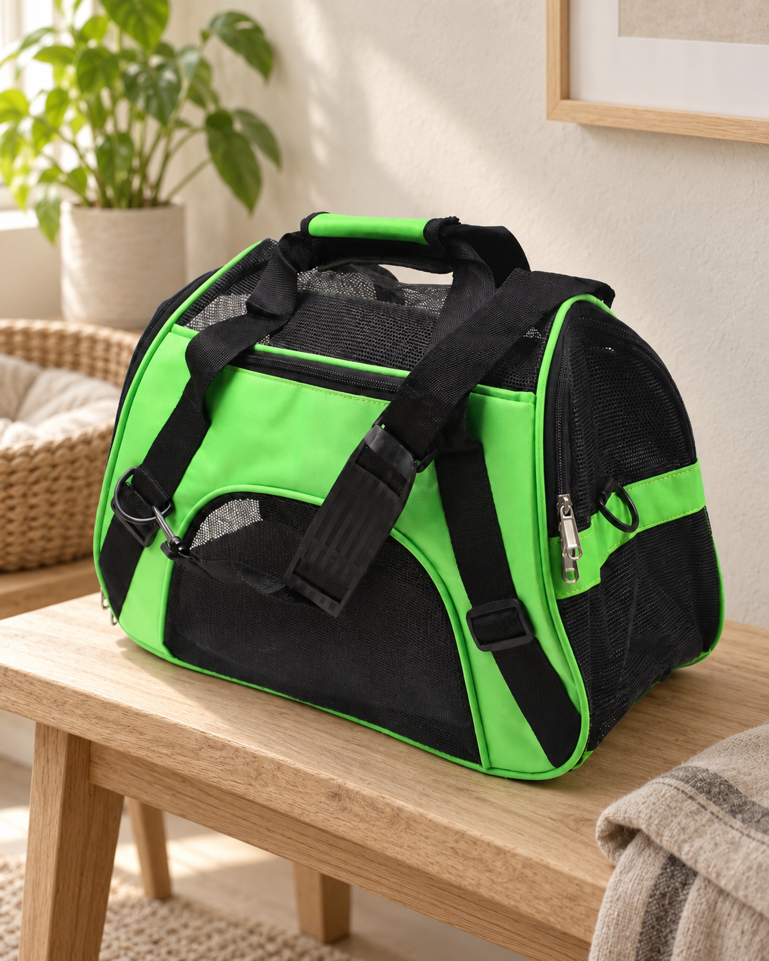 Cat Carrier Terracina — shown in a living room