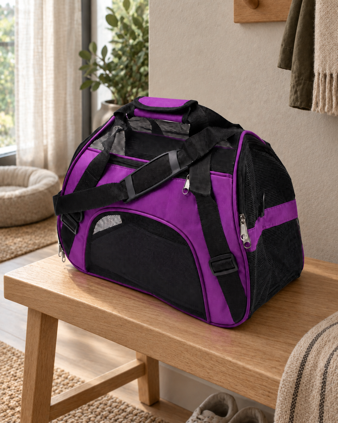 Cat Carrier Terracina — shown in a living room
