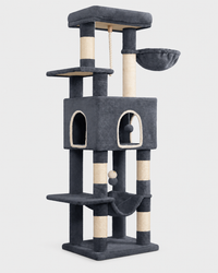 Cat Tree Marostica in dark grey — 149cm multi-level cat tree with platforms and sisal posts