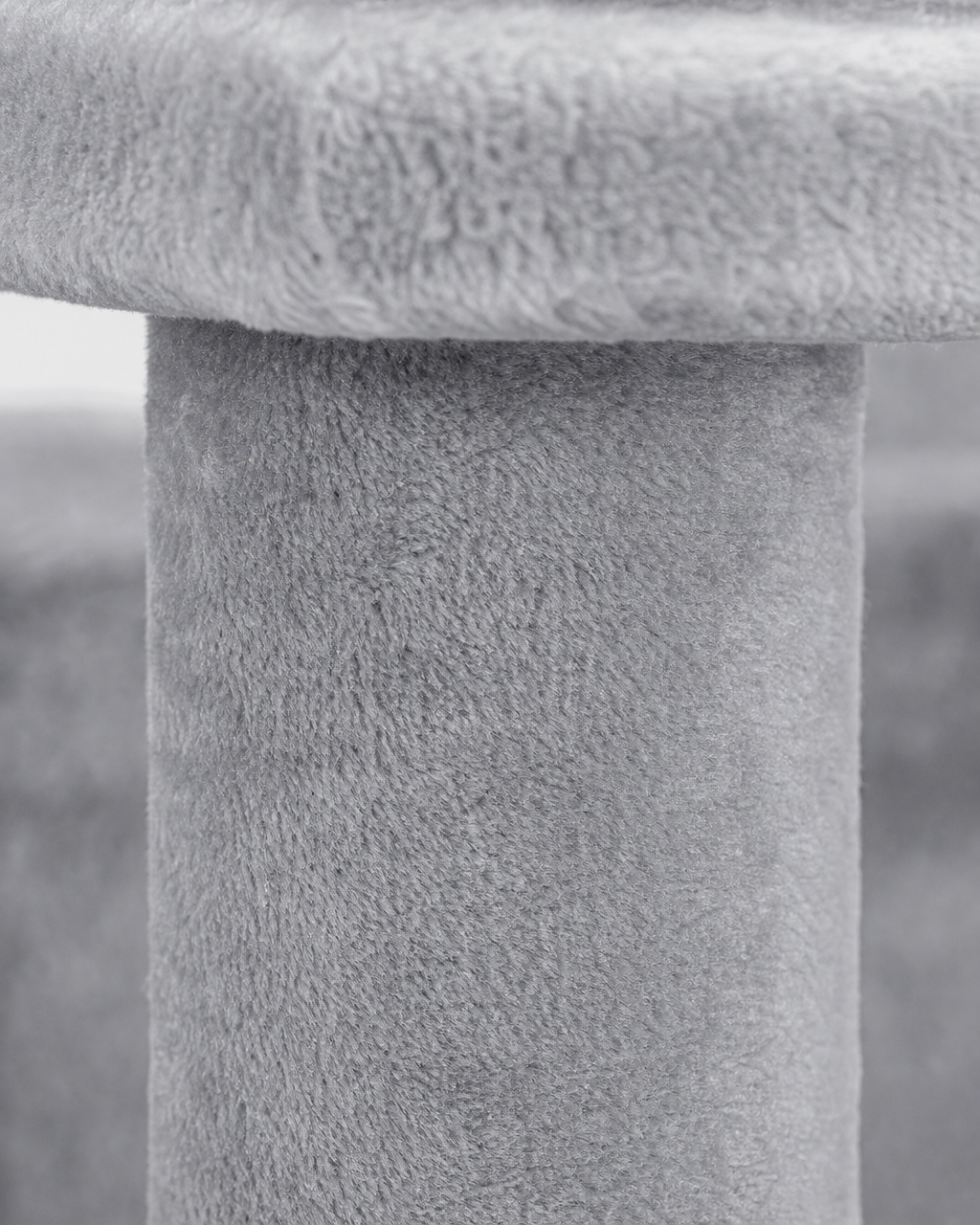 XXL Cat Tree Canazei in light grey — close-up of the plush and sisal finish